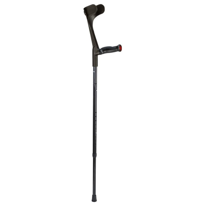 Ossenberg Open Cuff Fibre Folding Comfort Grip Black Crutch (Right Handed)